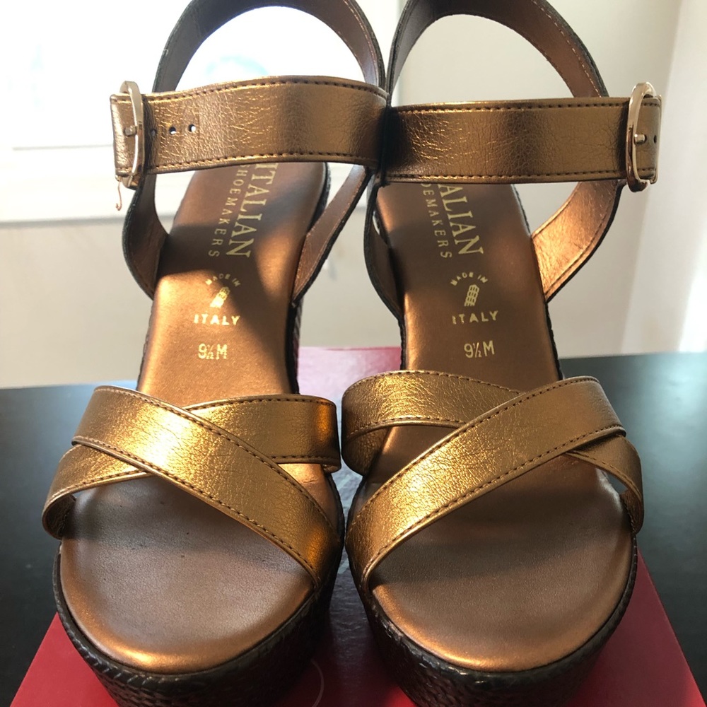 Italian Shoemakers Bronze Wedges